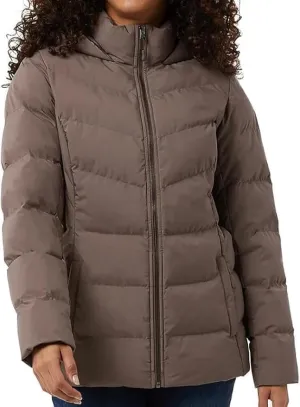 32 Degrees Women's Hooded Quilted Jacket - Winter Coat for Women - Outwear with Pockets (Purple, M)