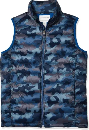 Amazon Essentials Boys and Toddlers' Lightweight Water-Resistant Packable Hooded Puffer Vest