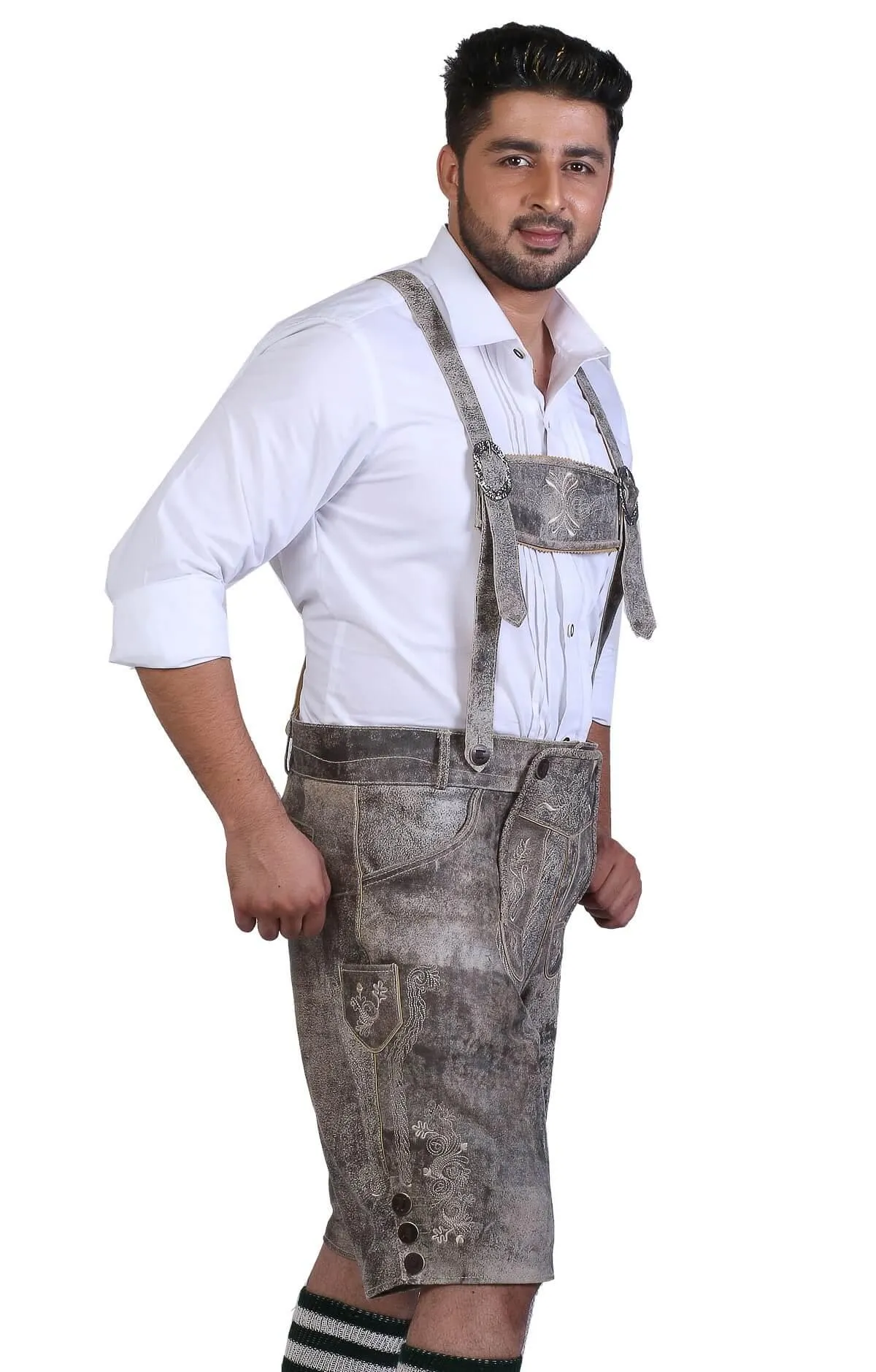 Bavarian Short Lederhosen Rhino Gray