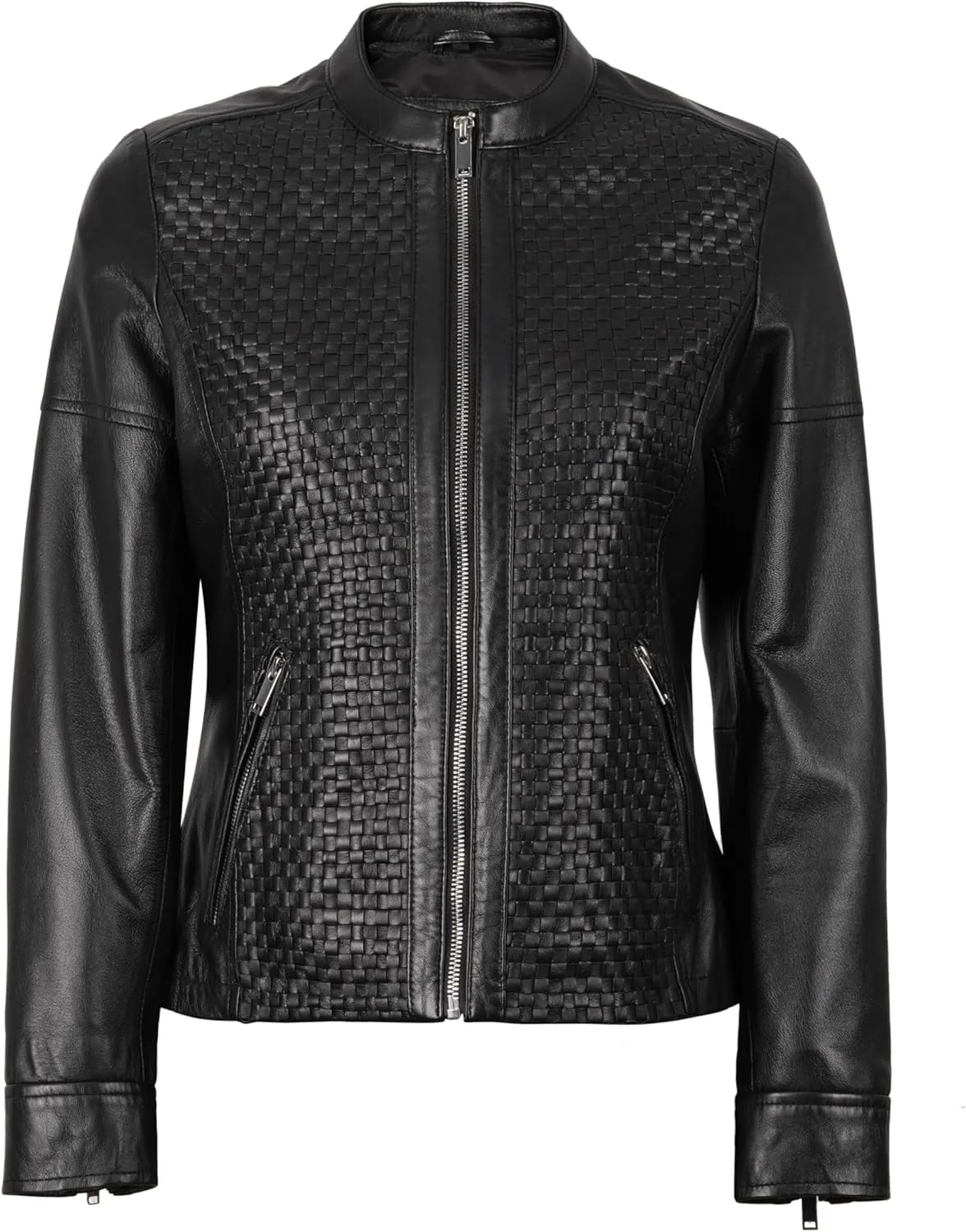 Blingsoul Real Leather Jacket For Women -Women's Cafe Racer Style Leather Jackets