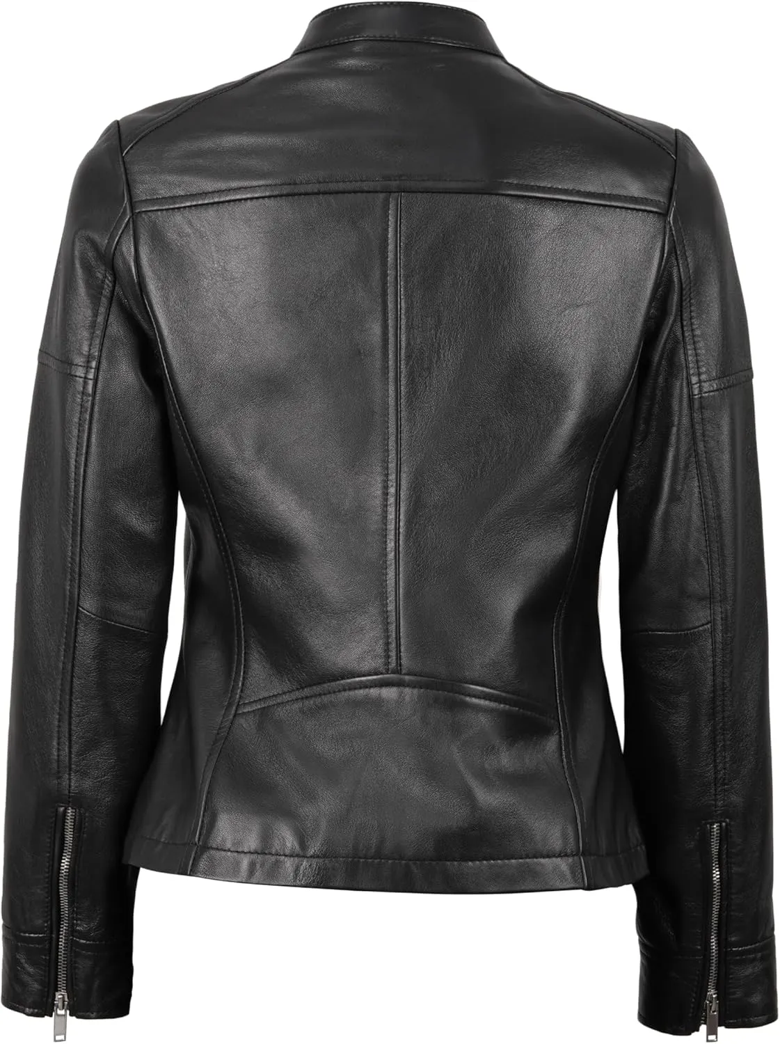 Blingsoul Real Leather Jacket For Women -Women's Cafe Racer Style Leather Jackets