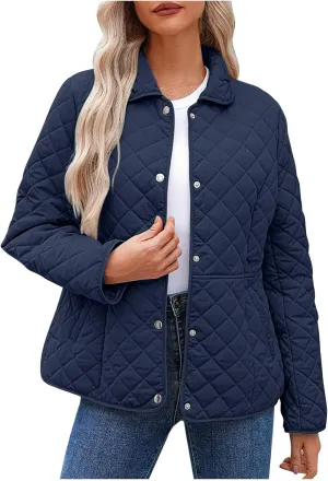 Ceboyel Women'S Quilted Barn Jackets 2024 Trendy Puffy Coats Quilted Bomber Jacket Lightweight Warm Winter Outerwear Clothing