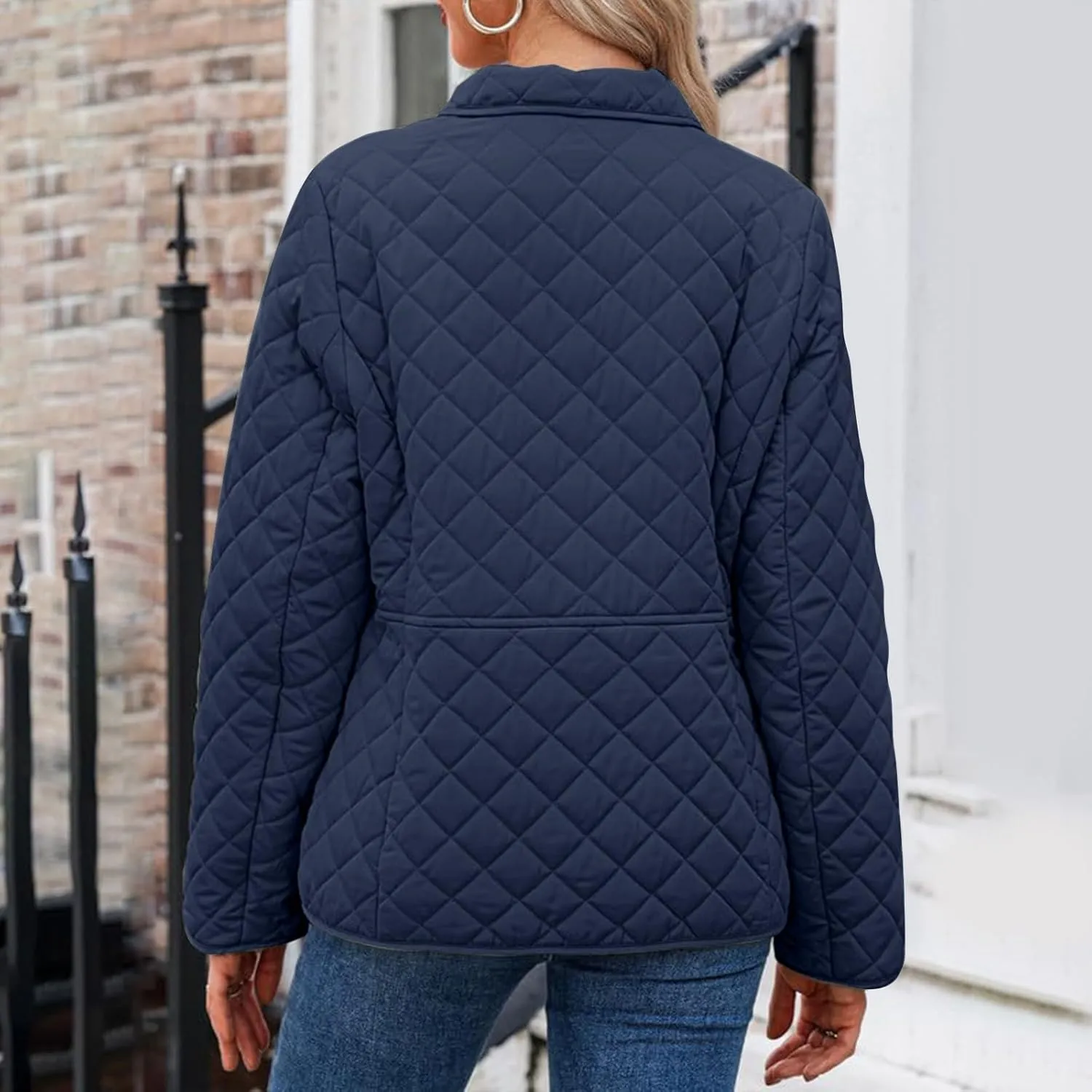 Ceboyel Women'S Quilted Barn Jackets 2024 Trendy Puffy Coats Quilted Bomber Jacket Lightweight Warm Winter Outerwear Clothing