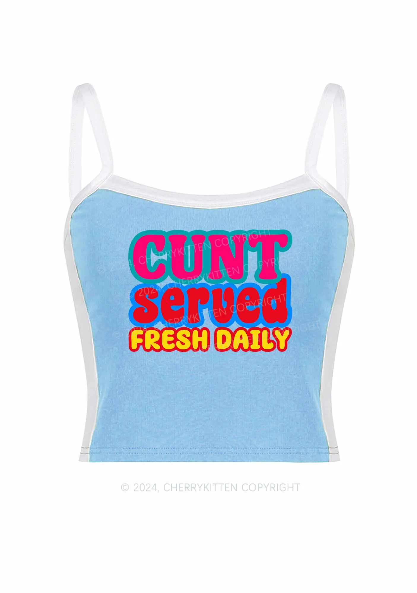 Cxxt Served Y2K Color Block Crop Cami Top Cherrykitten