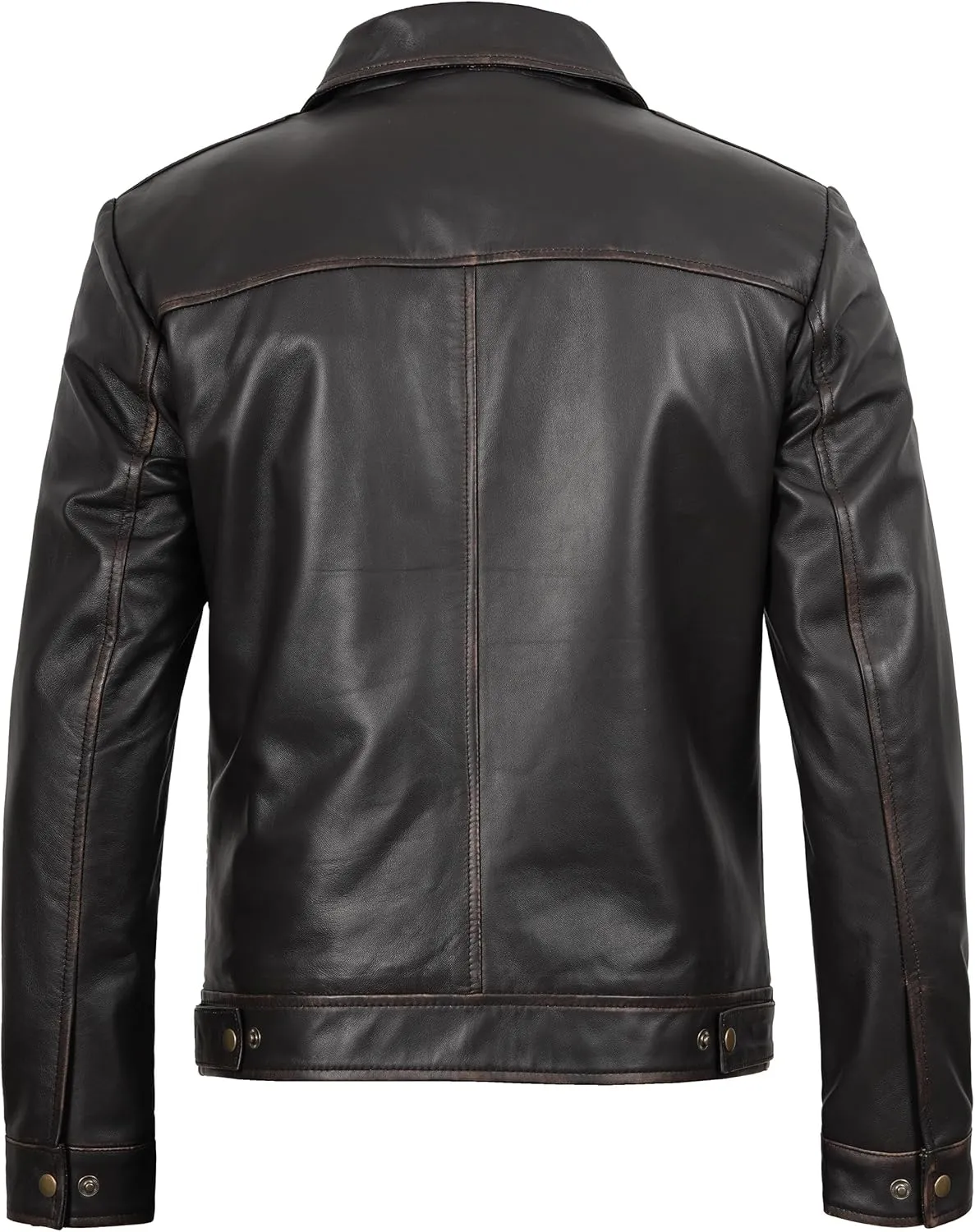Decrum Mens Leather Jacket - Real Lambskin Classic Vintage Style Leather Jackets For Men