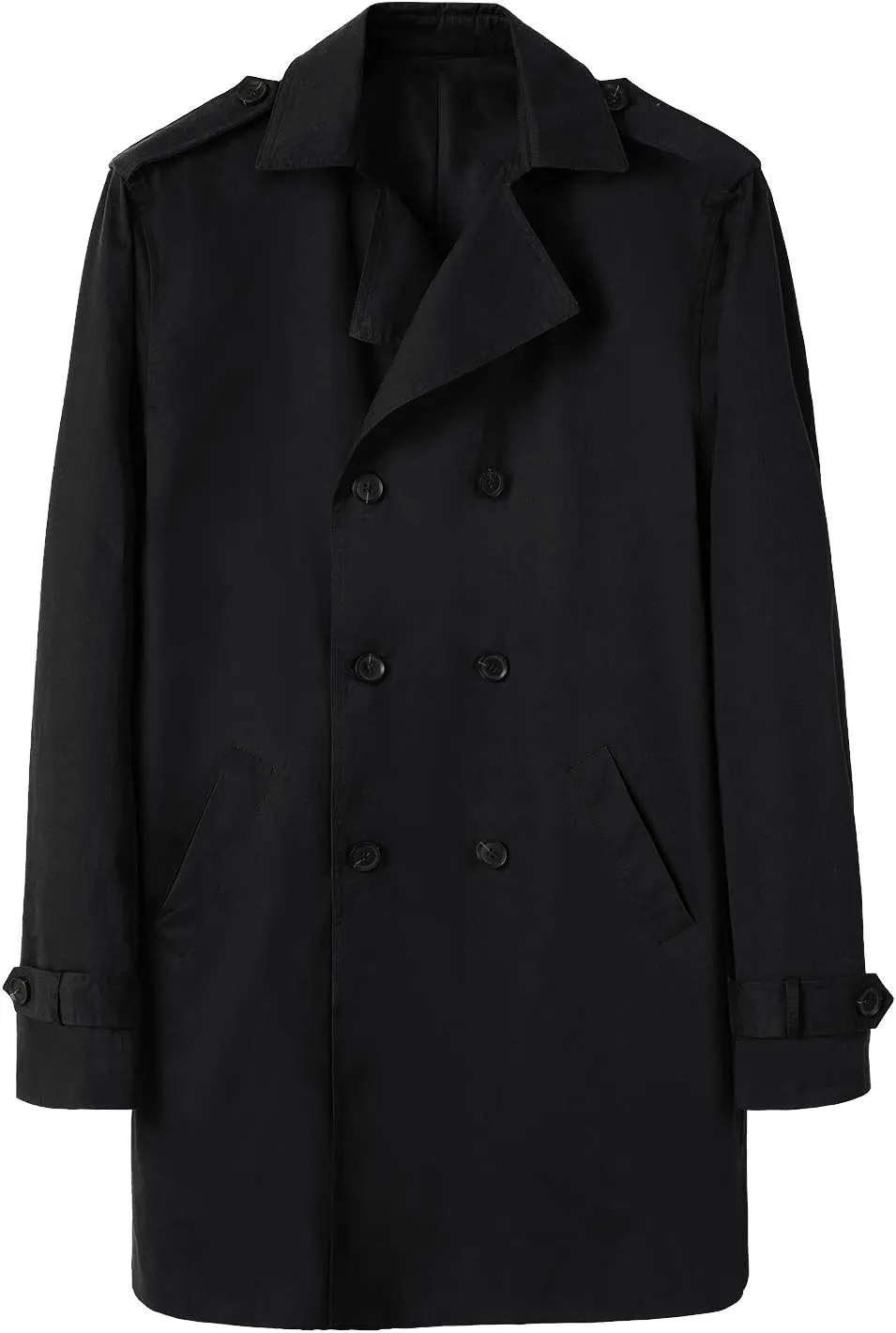 Gafeng Mens Double Breasted Trench Coat Notched Lapel Casual Slim Fit Long Windbreaker Overcoat