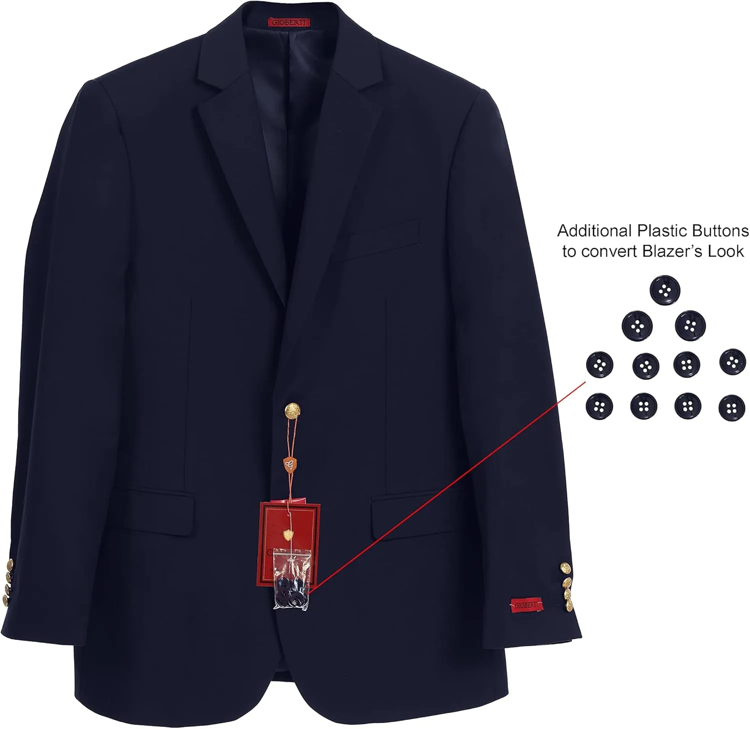 Gioberti Mens Formal Blazer Jacket