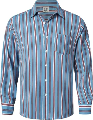 Hardaddy Men's Classic Color Contrast Striped Shirt Long Sleeve Casual Button Down Shirts Blouse