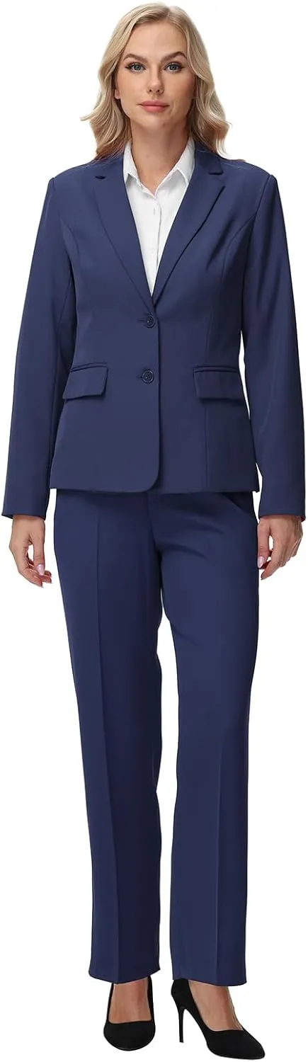 Lamgool Women 3 Piece Suit Single Breasted Blazer Formal Business Pantsuit Office Lady Tuxedo Set