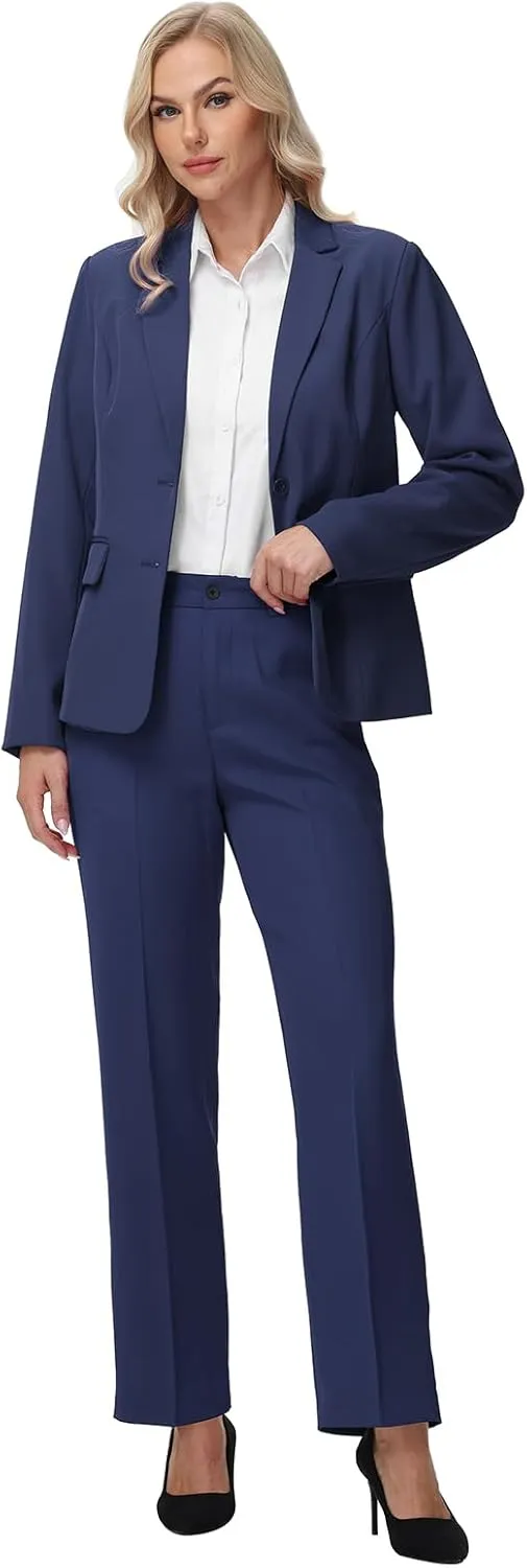 Lamgool Women 3 Piece Suit Single Breasted Blazer Formal Business Pantsuit Office Lady Tuxedo Set