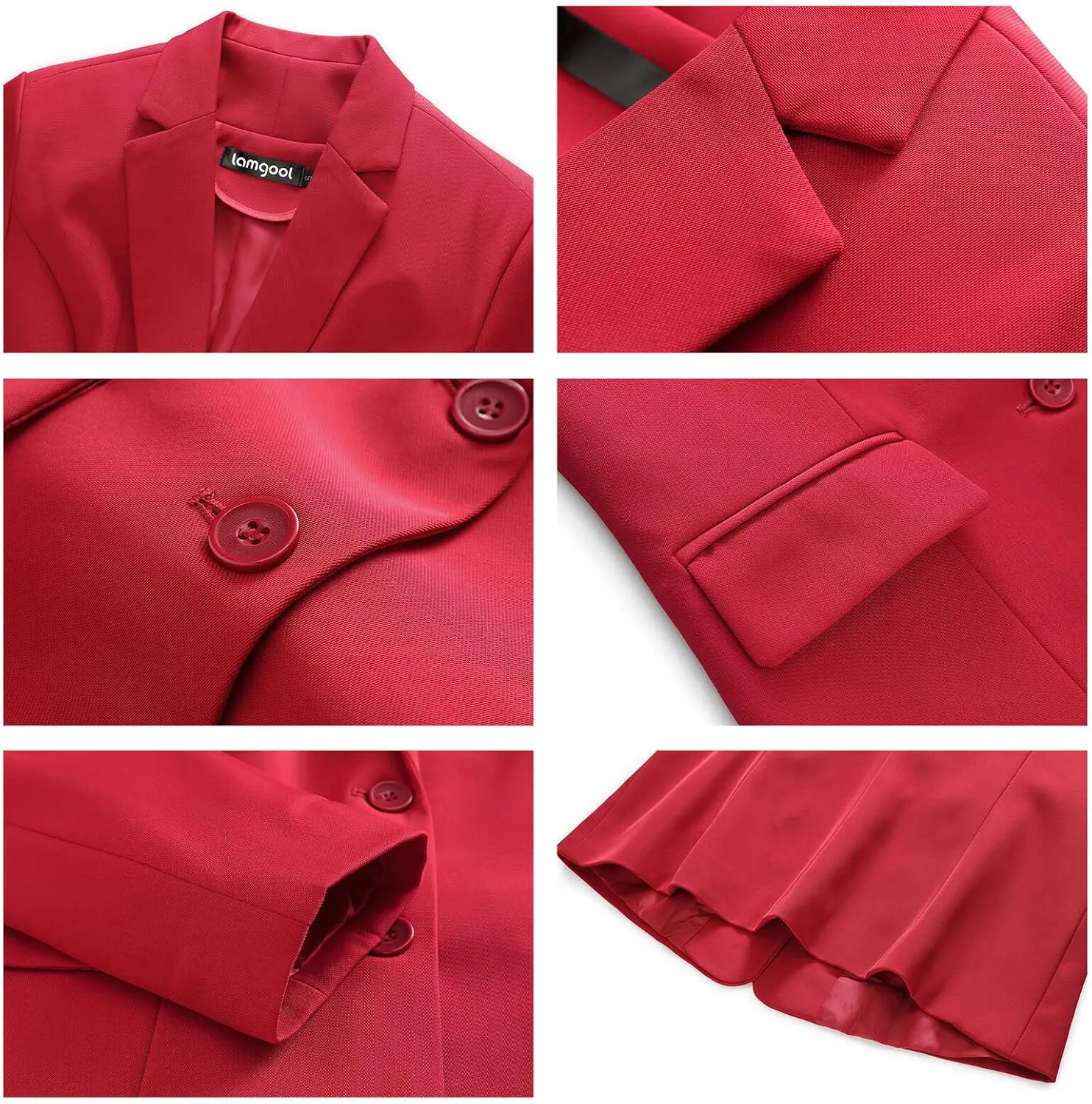 Lamgool Women 3 Piece Suit Single Breasted Blazer Formal Business Pantsuit Office Lady Tuxedo Set