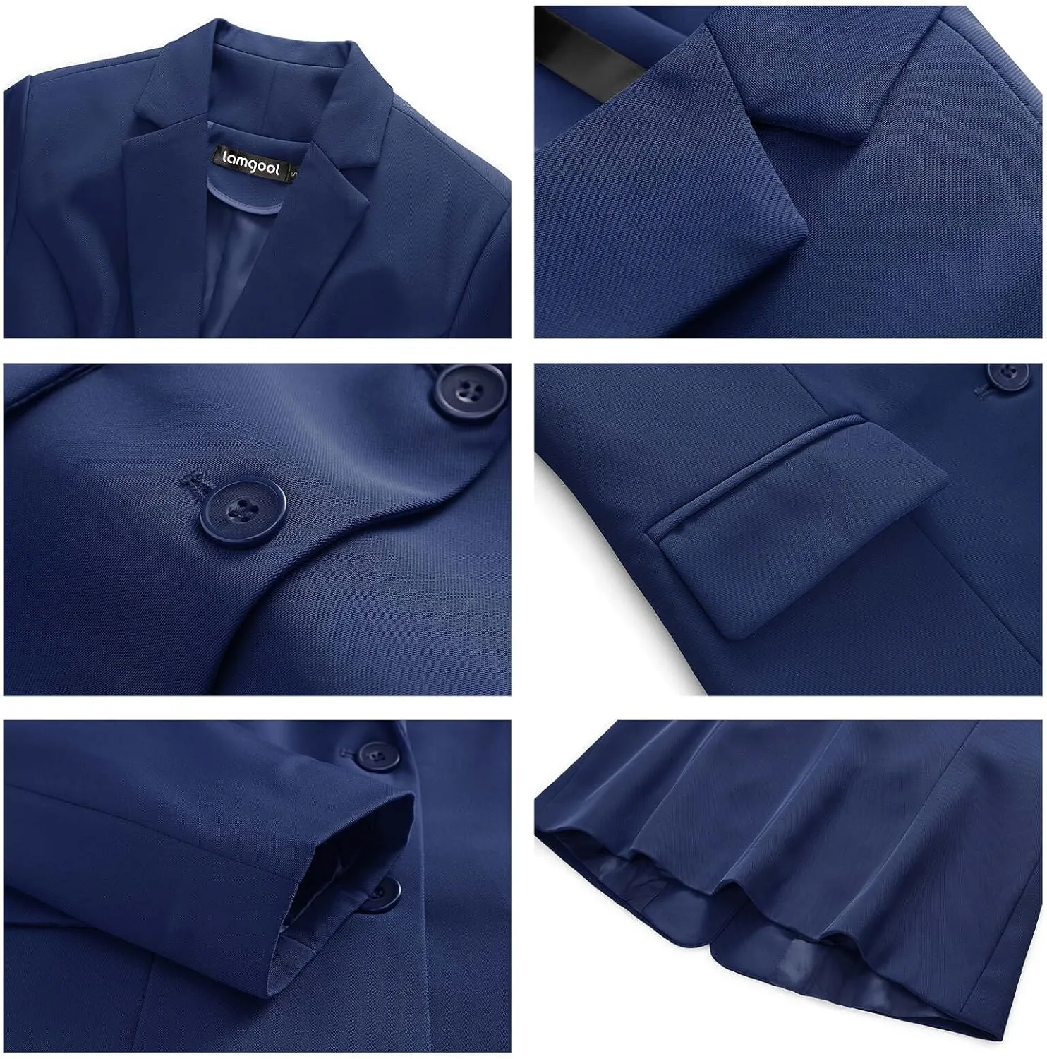 Lamgool Women 3 Piece Suit Single Breasted Blazer Formal Business Pantsuit Office Lady Tuxedo Set