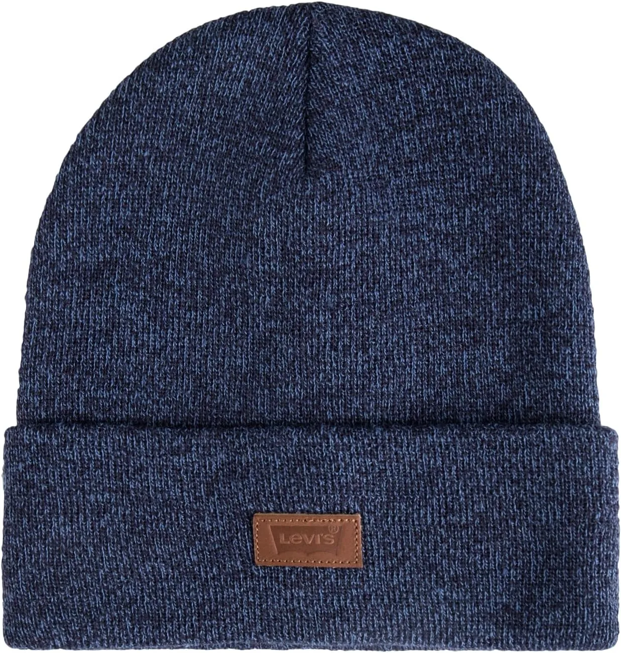 Levi's All Season Comfy Leather Logo Patch Cuffed Hero Beanie
