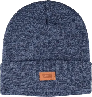 Levi's All Season Comfy Leather Logo Patch Cuffed Hero Beanie