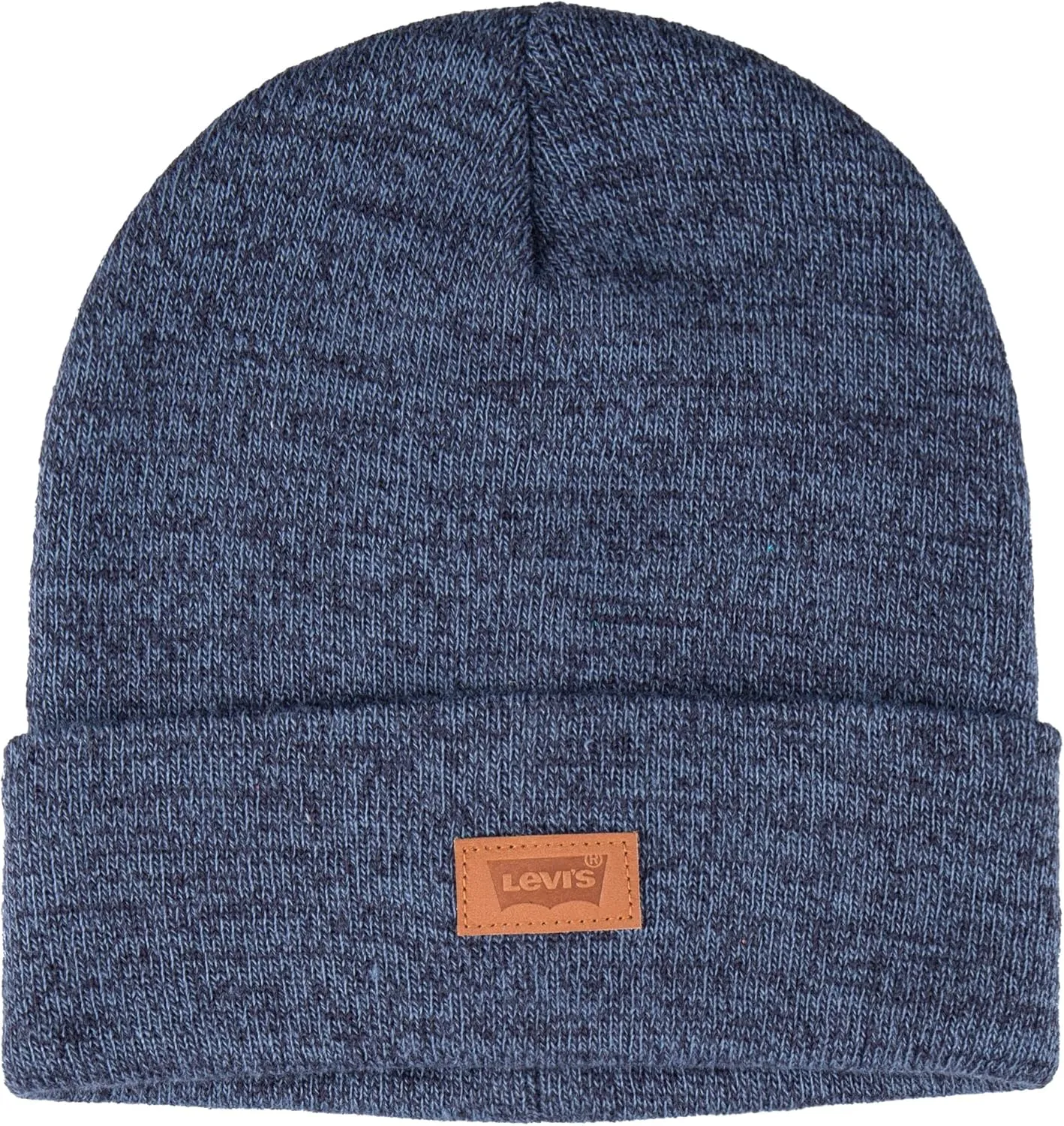 Levi's All Season Comfy Leather Logo Patch Cuffed Hero Beanie