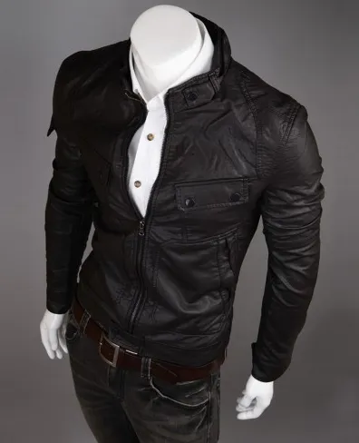 Men faux Leather jacket T3