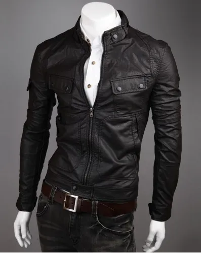 Men faux Leather jacket T3