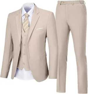 Men's Suit 3 Piece Wedding Suits 2 Buttons Slim Fit Tuxedo Set for Men Prom Casual Business Man Jacket Blazer Vest Pant