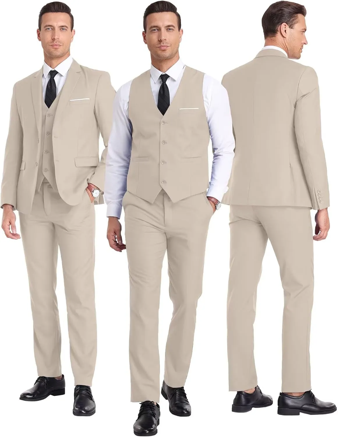 Men's Suit 3 Piece Wedding Suits 2 Buttons Slim Fit Tuxedo Set for Men Prom Casual Business Man Jacket Blazer Vest Pant