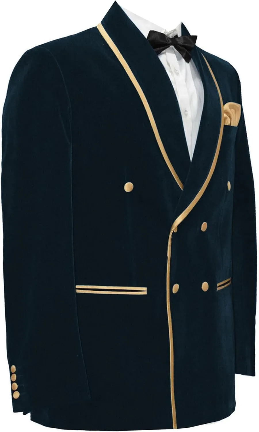 Men's Vintage Velvet Smoking Jacket Shawl Lapel Double Breasted Blazer Tuxedo for Wedding Prom Dinner