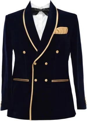 Men's Vintage Velvet Smoking Jacket Shawl Lapel Double Breasted Blazer Tuxedo for Wedding Prom Dinner