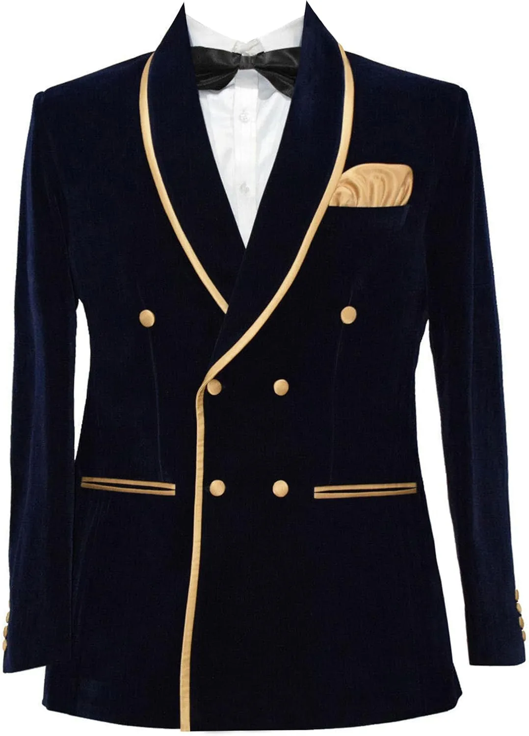 Men's Vintage Velvet Smoking Jacket Shawl Lapel Double Breasted Blazer Tuxedo for Wedding Prom Dinner