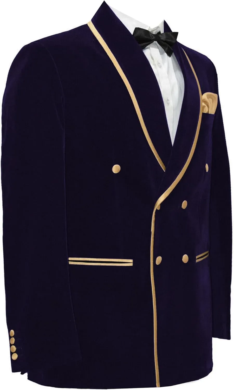 Men's Vintage Velvet Smoking Jacket Shawl Lapel Double Breasted Blazer Tuxedo for Wedding Prom Dinner