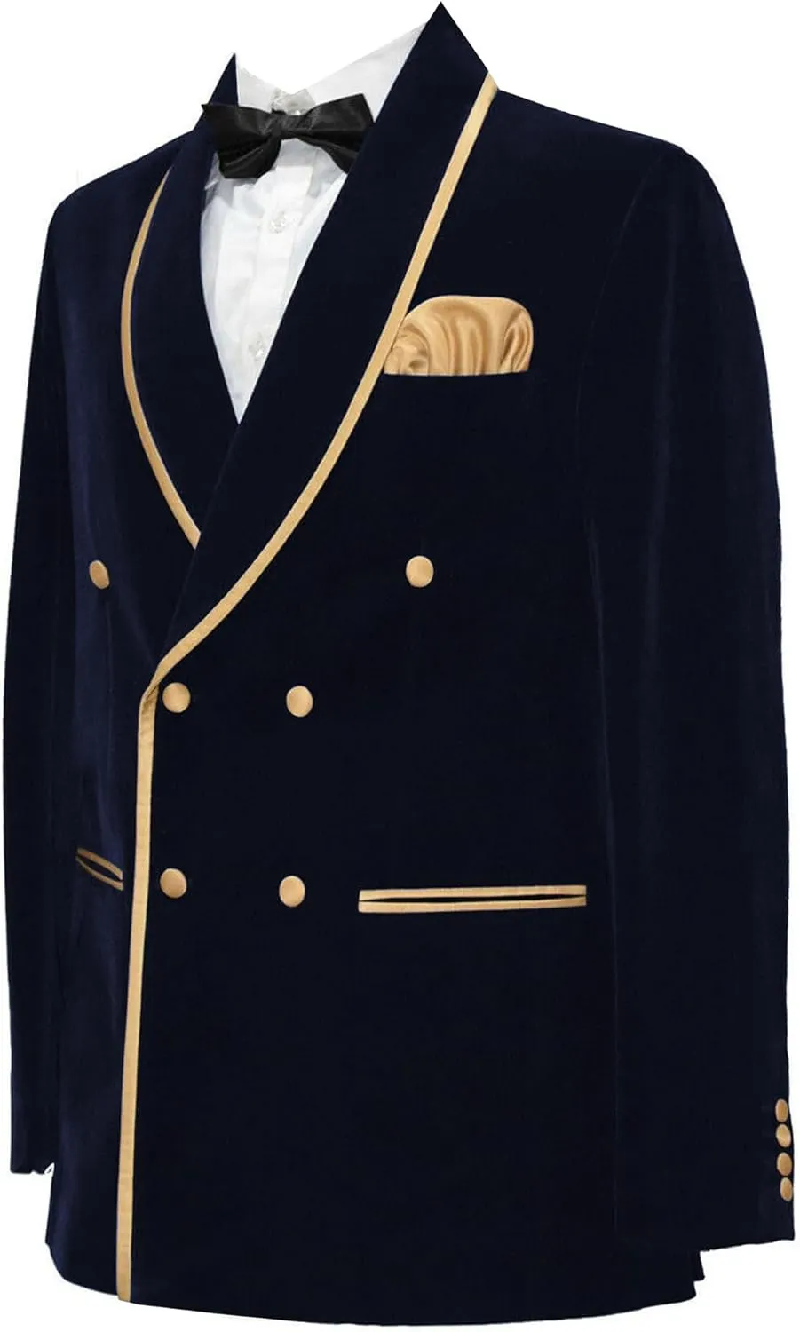 Men's Vintage Velvet Smoking Jacket Shawl Lapel Double Breasted Blazer Tuxedo for Wedding Prom Dinner