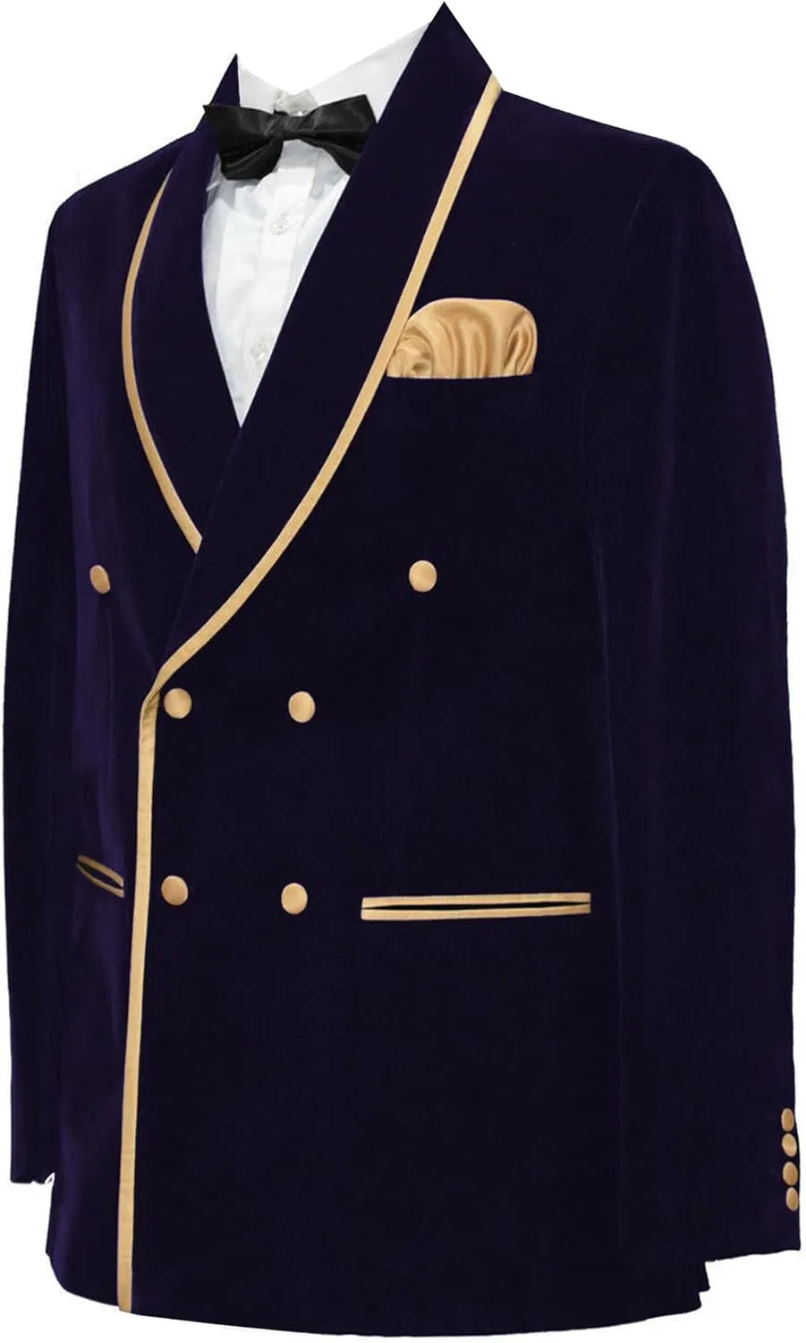 Men's Vintage Velvet Smoking Jacket Shawl Lapel Double Breasted Blazer Tuxedo for Wedding Prom Dinner
