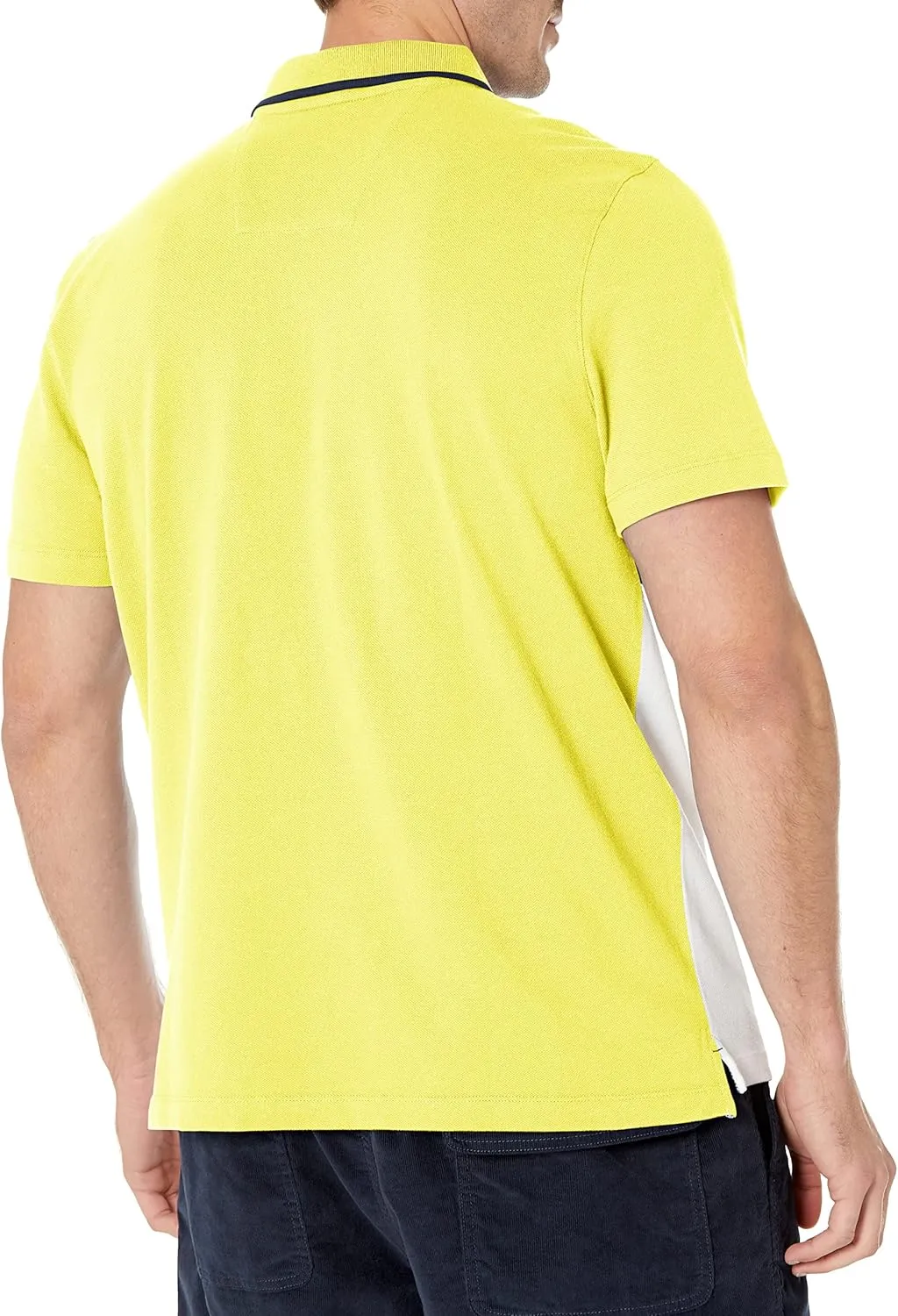 Nautica Men's Short Sleeve 100% Cotton Pique Color Block Polo Shirt