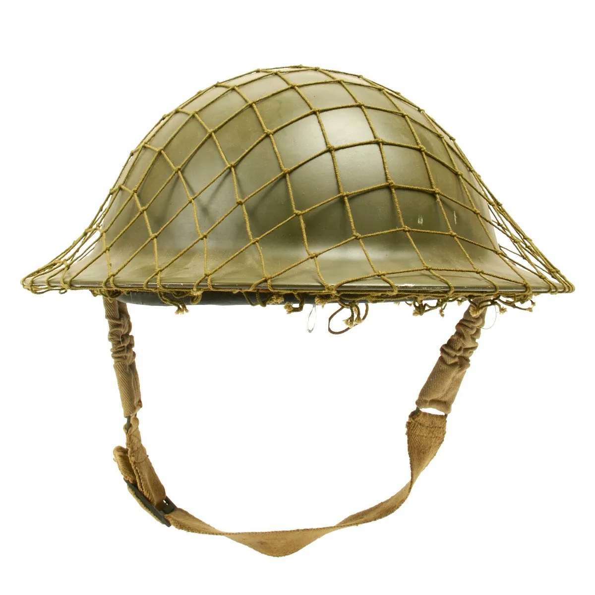Original Canadian WWII Brodie MkII Steel Helmet with Net - Dated 1942