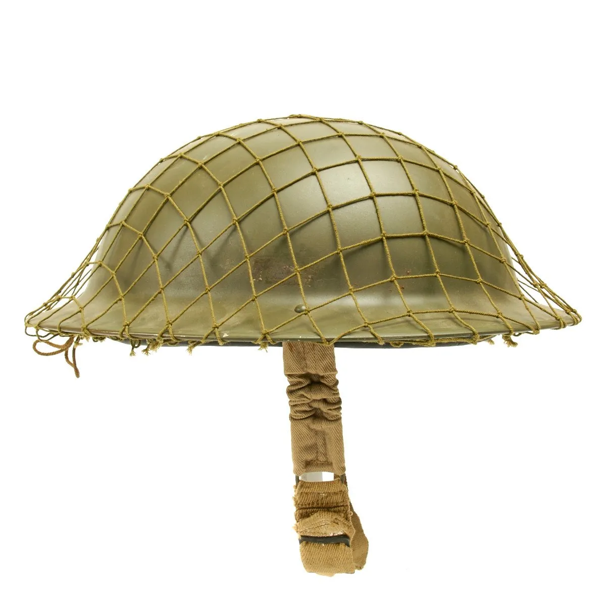 Original Canadian WWII Brodie MkII Steel Helmet with Net - Dated 1942