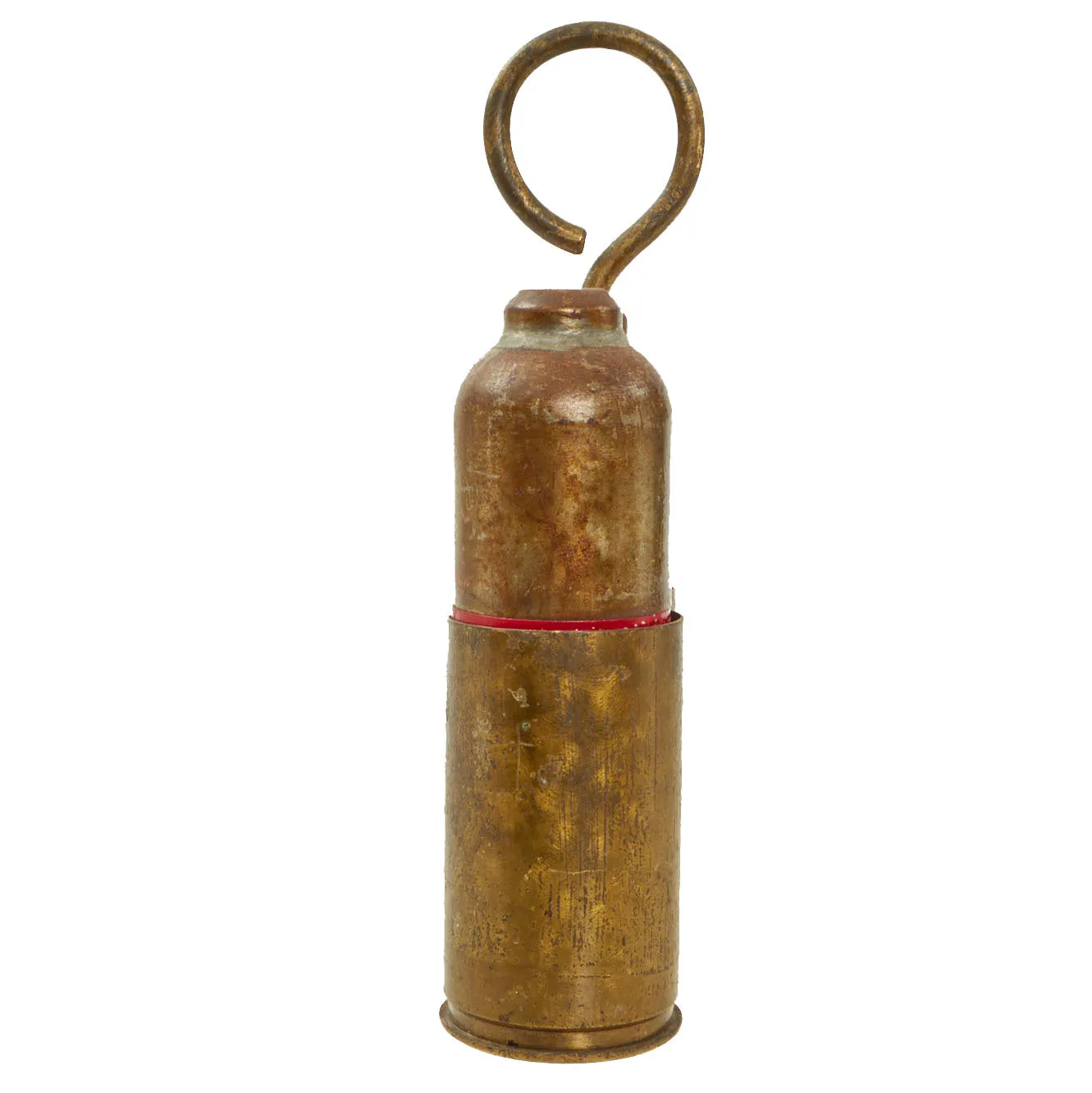 Original Italian WWII Red Devil 45mm Brixia Model 35 Mortar Bombs Salt & Pepper Shaker Trench Art With Carrier - dated 1939 - Inert