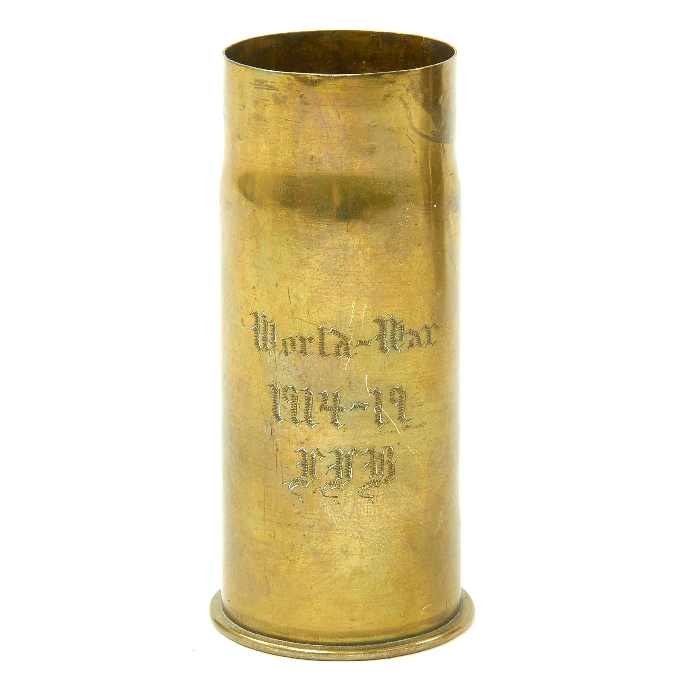 Original WWI Trench Art Engraved French Artillery Shells - German, French, English