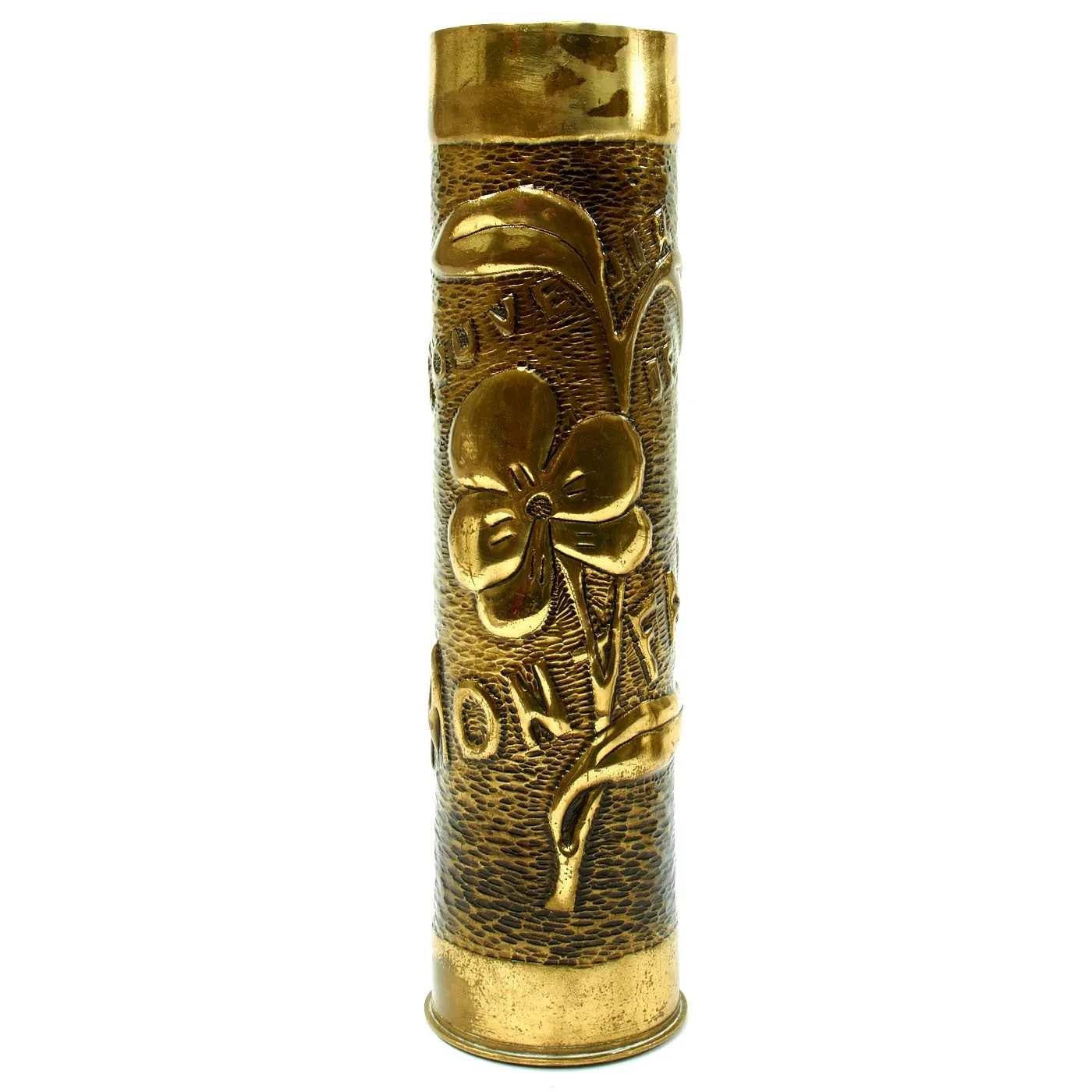 Original WWI Trench Art Engraved French Artillery Shells - German, French, English