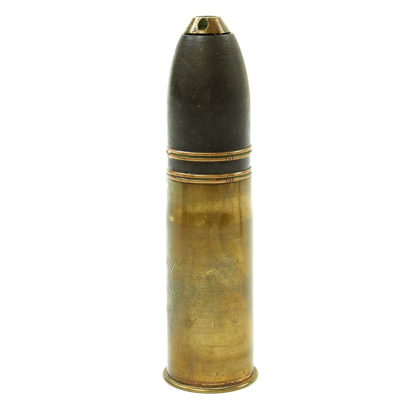 Original WWI Trench Art Engraved French Artillery Shells - German, French, English