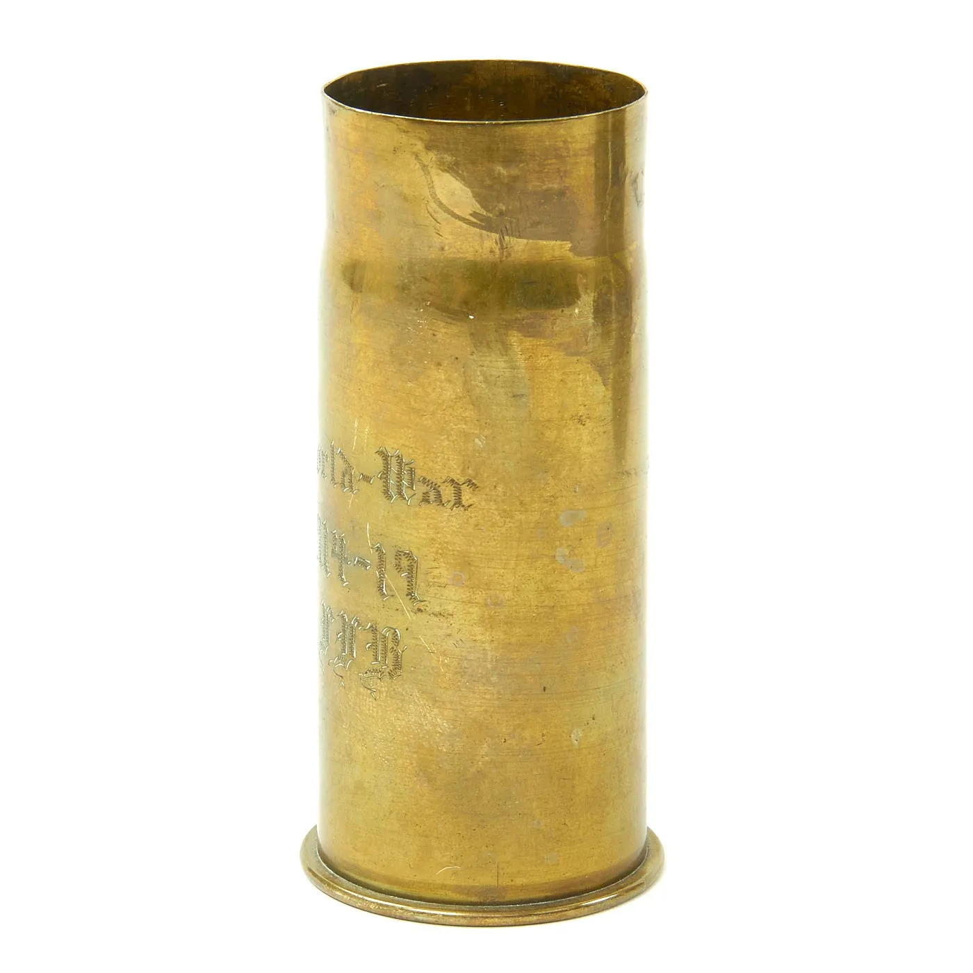 Original WWI Trench Art Engraved French Artillery Shells - German, French, English