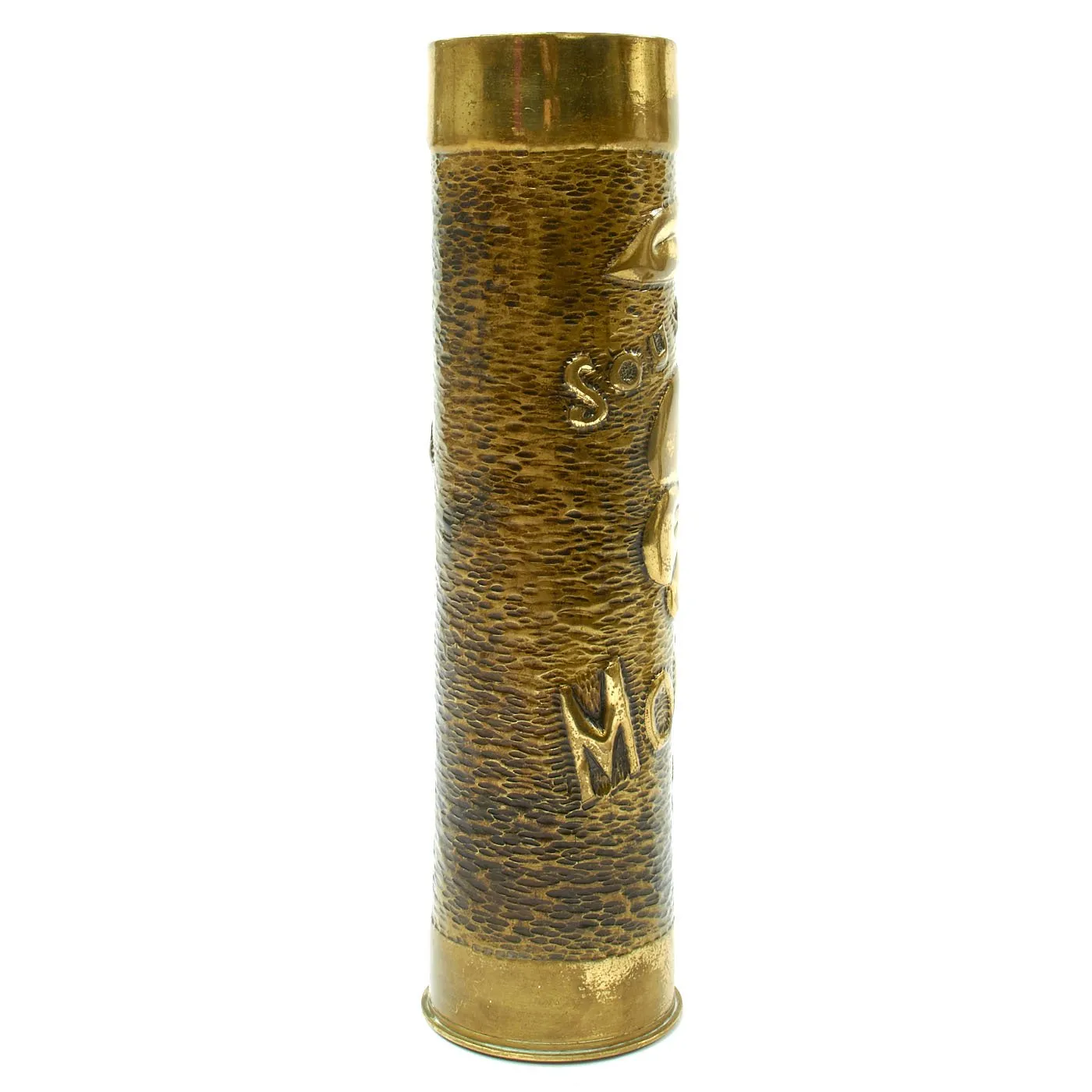 Original WWI Trench Art Engraved French Artillery Shells - German, French, English