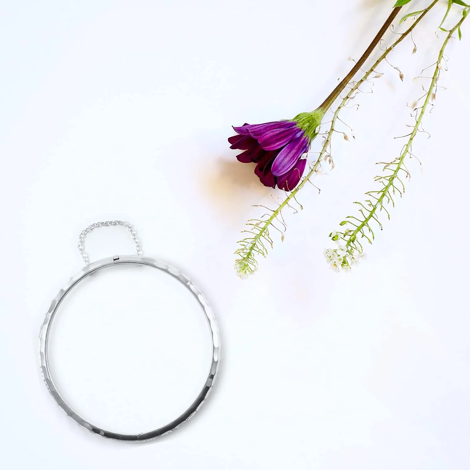 Shop LC 925 Sterling Silver Bracelets For Women Diamond Cut Bangles 7.5" Birthday Gifts