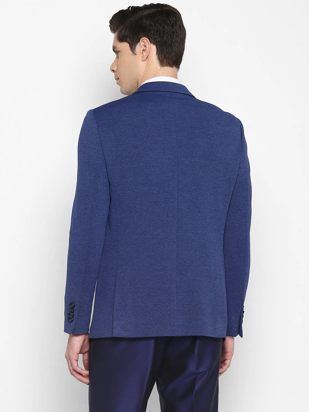 Solid Blue Blazer for Men