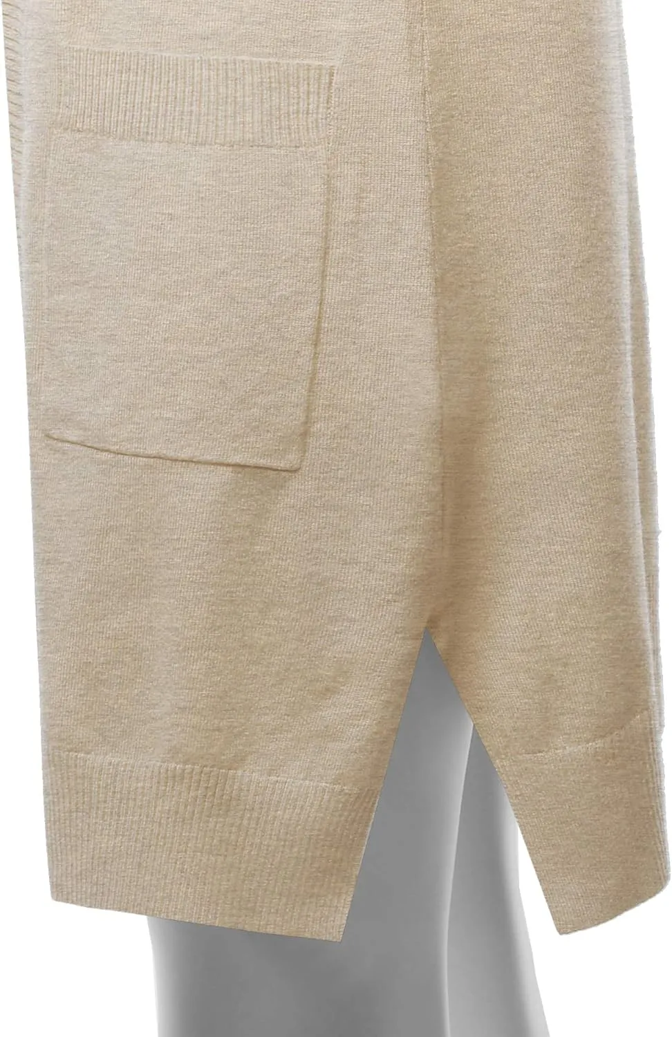 STARJJ Womens Soft Stetchy Knit Longline Open Front Sweater Cardigan with Pockets (S-3X)