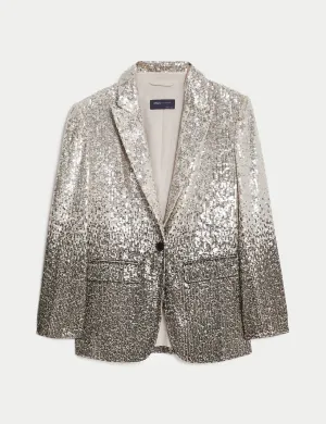 Tailored Sequin Single Breasted Blazer