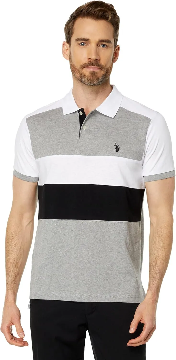 U.S. POLO ASSN. Slim Fit Chest Stripe Color-Block Polo