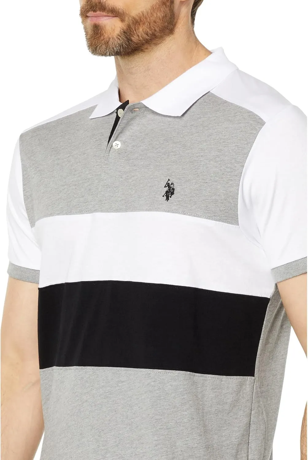 U.S. POLO ASSN. Slim Fit Chest Stripe Color-Block Polo