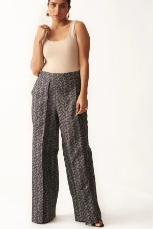 Wide legged Brown Cotton Women's Trouser