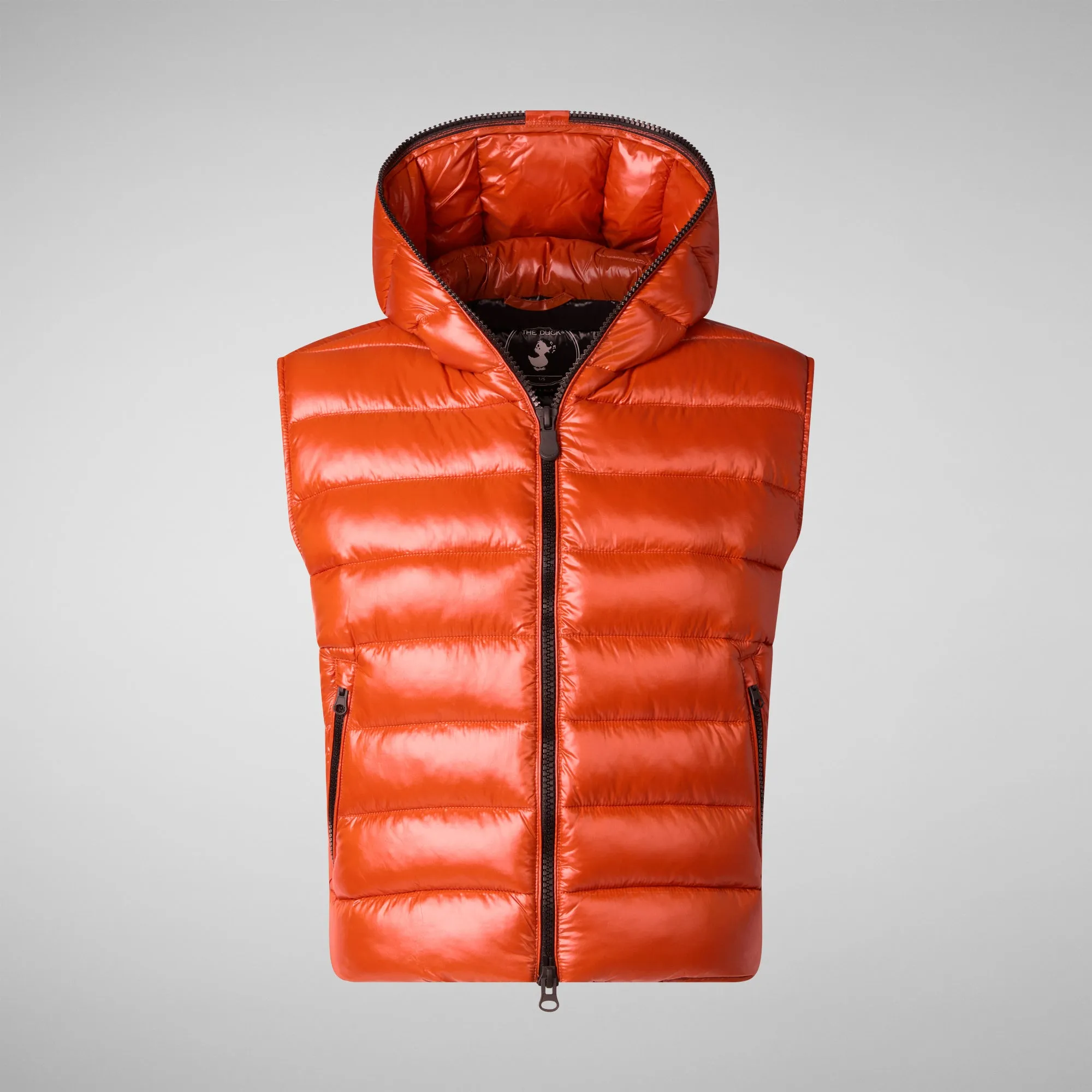 Women's hooded vest Romina in maple orange